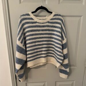 Newbury Kustom Blue and Cream Striped Sweater size L